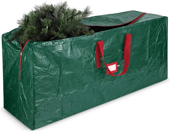 트리보관가방 트리보관함 대형 크리스마스 트리 스토리지 가방 대용량 방수 방진 레드 색상 명절 선물 정리함 폴리에틸렌 포장 토트백, 6.S  122x34x51cm - L9-2, 1개
