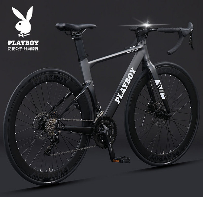 PLAYBOY 700C 全內線鋁合金一體把公路車, RS900-暗夜黑,18速R5藍圖閘變一體 油碟, 1個