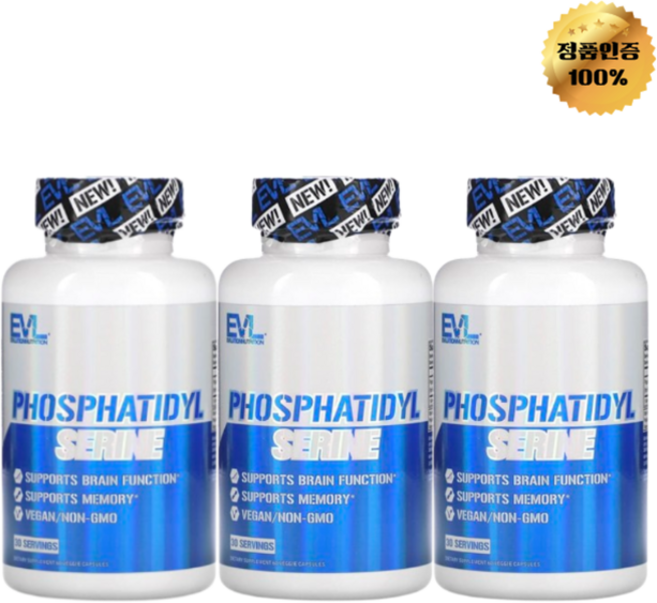 2+1 이블루션뉴트리션 포스파티딜세린 300mg 베지 캡슐 60정, 60회분, 3개