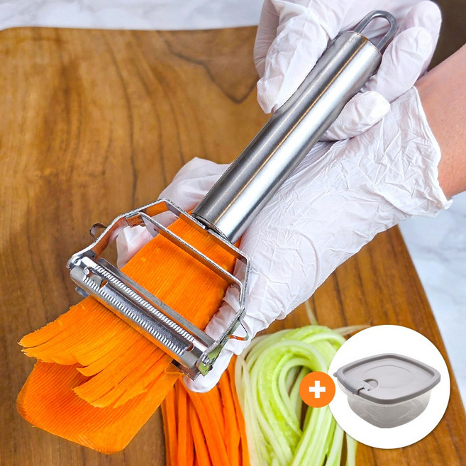 소미온 갈갈이 만능채칼 스텐 다용도 슬라이서, 1개, 쿨실버