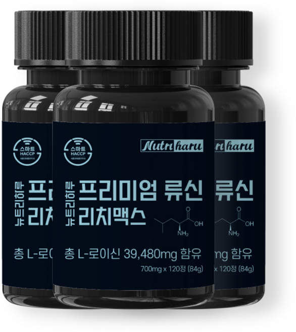 뉴트리하루 프리미엄 초고함량 류신 단백질 타블렛 노인 보충제, 120정, 3개