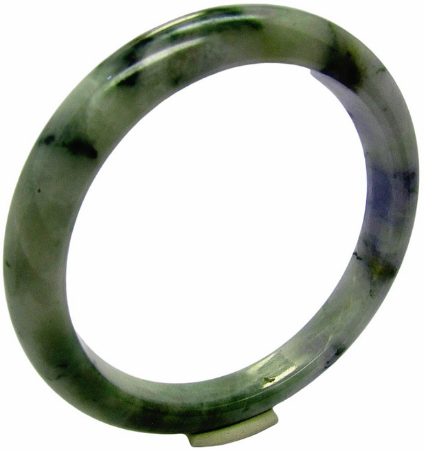 小樂珠寶 翡翠手鐲 紫羅蘭灑綠絲 A貨玉鐲 內徑57.2mm, 1個
