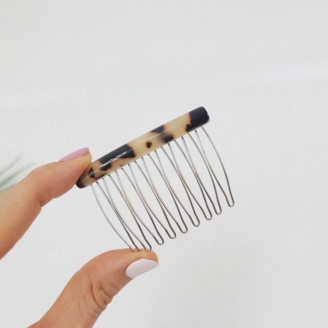 시크몽 프랑스핀 호피 젤리 일자 라인 포인트 헤어 빗핀