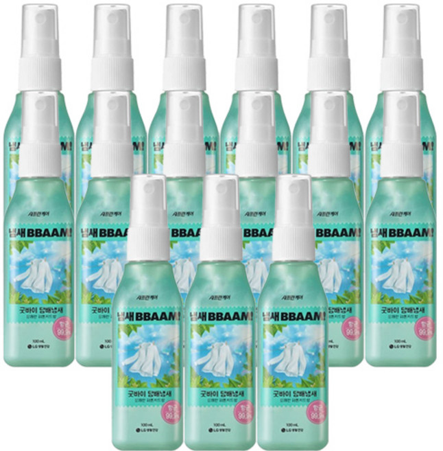 샤프란케어 냄새뺌 굿바이 담배냄새 섬유탈취제 100ml / 섬유탈취스프레이, 15개