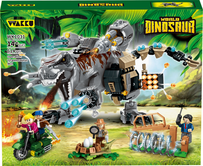 Wakku 쥬라기월드 레고호환블록 대형 기계 공룡+피규어 블럭 세트 어린이날선물, 1개
