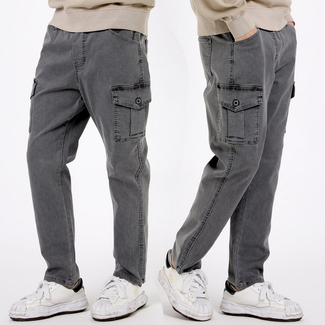 비브레이커스 남자 카고바지 밴딩 테이퍼드핏 피그먼트 팬츠