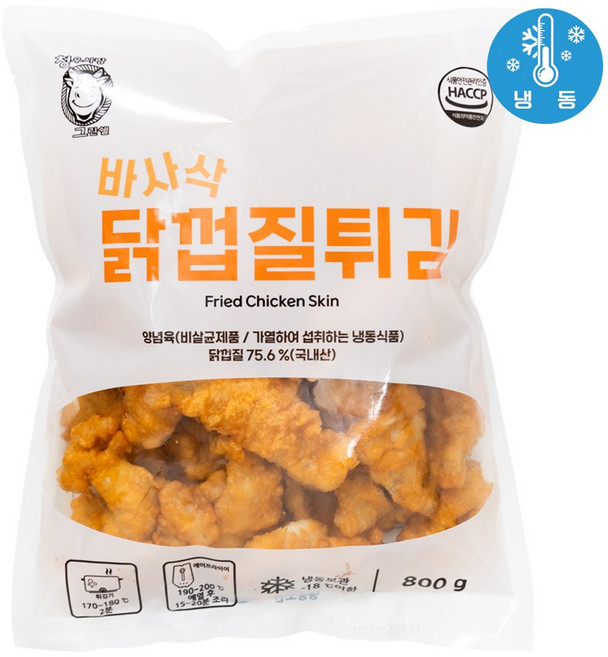 [맛난꼬꼬] 닭껍질 튀김(800g)(냉동), 800g