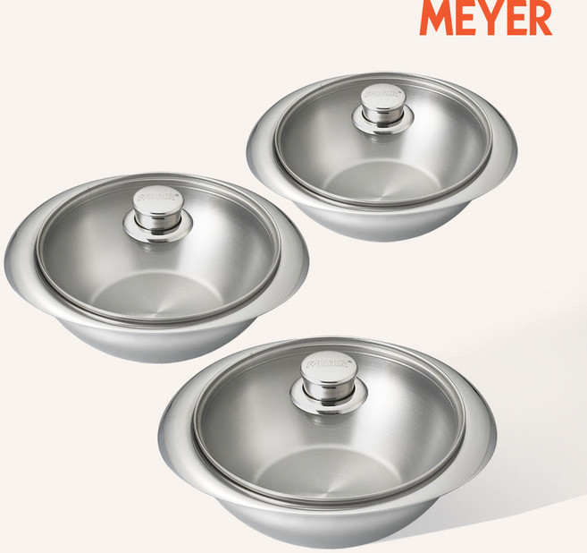 2위 - 마이어 통3중 스테인리스 스틸 믹싱볼 팬 3종 세트(20+22+24), 20cm,22cm,24cm, 스텐, 