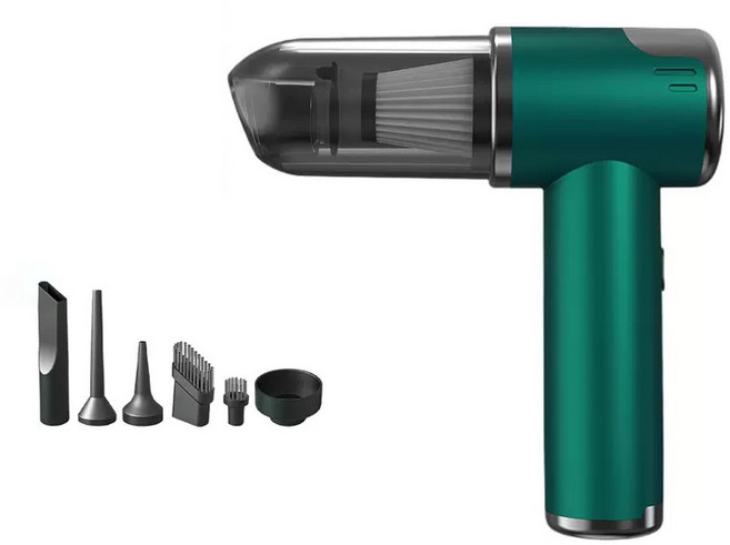 유앤미 휴대용 무선 청소기 차량용 강력 흡입 핸디 청소기, 그린