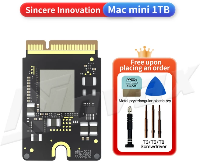 JCID SSD Mac Mini M4 512GB/1TB/2TB 업그레이드 키트 내부 솔리드 스테이트 하드 디스크 드라이브 10 레이, 03 JC-1TB Mini M4