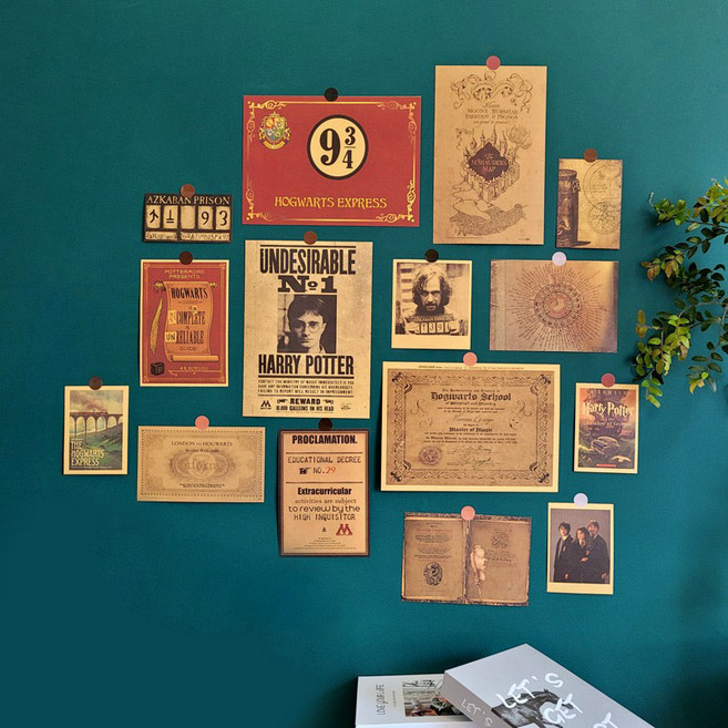 어가네닷컴 해리포터 포스터 세트, 혼합색상