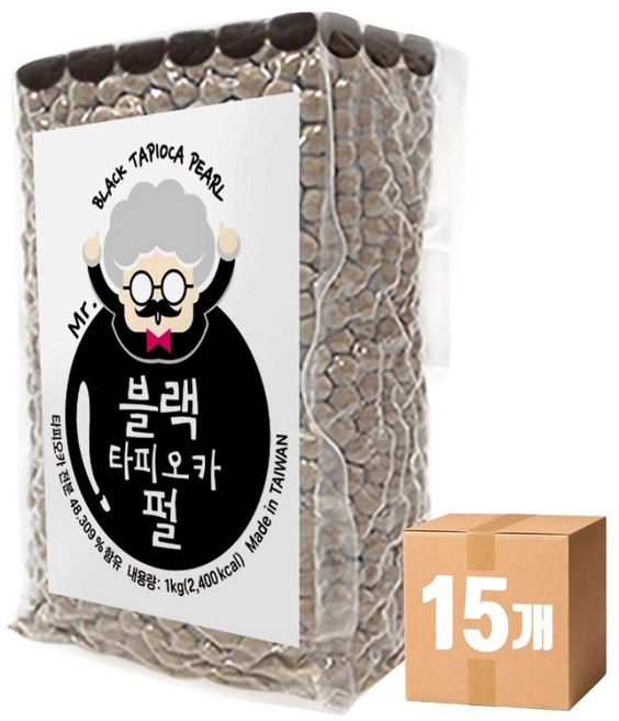 버블티 블랙 타피오카펄 1kg 15개세트, 15개입, 1개