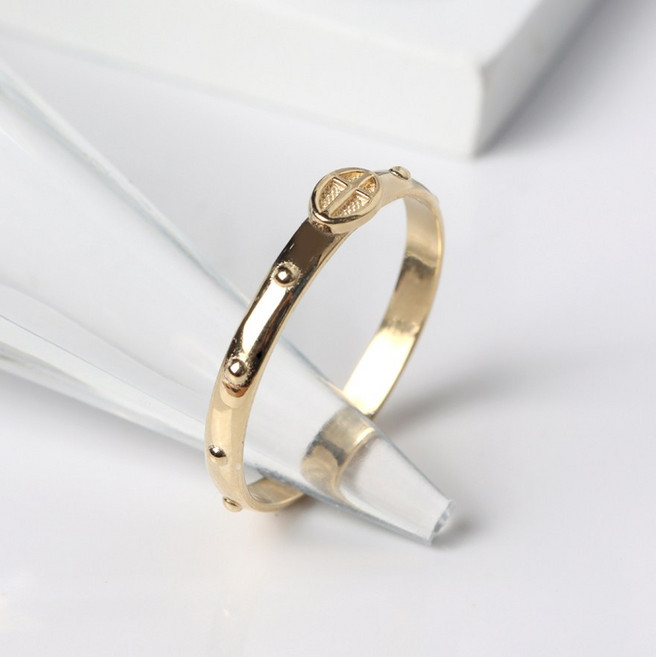 오로프 전체 14K 금 민묵주 0.3돈 카톨릭 천주교 십자가 종교 기도 묵주반지 (7호~25호 모든 사이즈 당일발송)