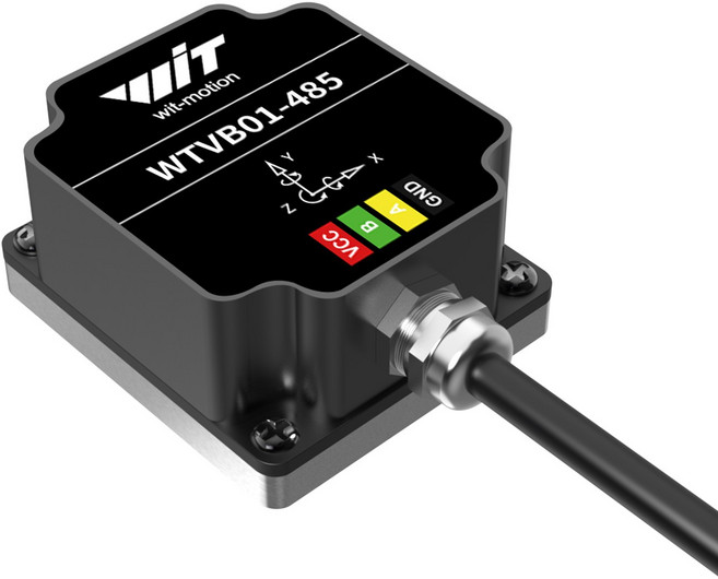 WITMOTION WTVB01-485[모드버스 RS485 진동 센서] IP68 방수 트랜스듀서 3축 가속도 각속도 진동 감지기(진폭 + 주파수 + 변위 + 속도), 1개