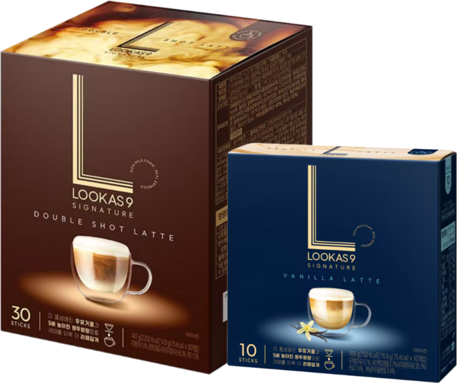 라떼스틱 커피믹스세트 루카스나인 더블샷라떼30T + 바닐라라떼10T, 2세트, 더블샷라떼30T+바닐라라떼10T