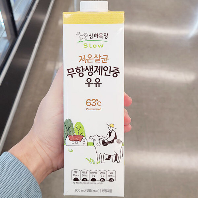 상하목장 저온살균 무항생제 인증 우유, 1개, 900ml