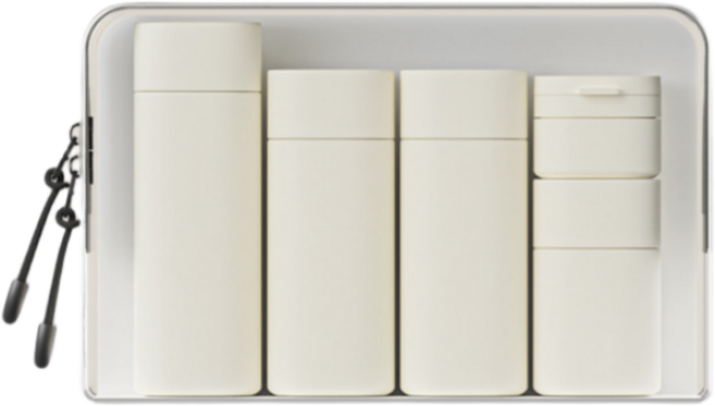 애치비 세척 쉬운 실리콘 여행용 공병세트, 1개, 아이보리