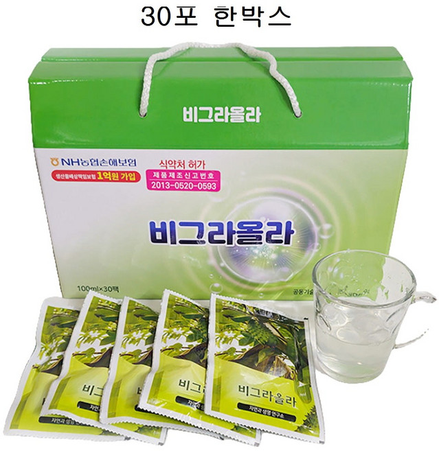 당캐어 비그라올라 신문광고 식약처허가 신이 내린선물 수소차 한박스30포, 1개, 30회분