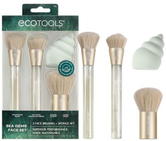 에코툴즈 메이크업 브러시 클렌징 패드 딥 클린 샴푸 번들 클리너 매트 클렌저 클리닝 도구 포뮬러 크루얼티 프리 비건 2피스 세트, Seagems/ 4 Piece Set, 1개 - 쿠팡
