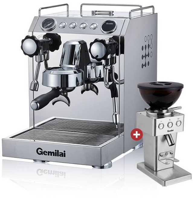 GEMILAI 캡슐커피머신 CRM3145 사무실 카페 싱글 아메리카노 상업용 반자동, CRM3145+9015A(스텐세트), 스테인리스+9015A