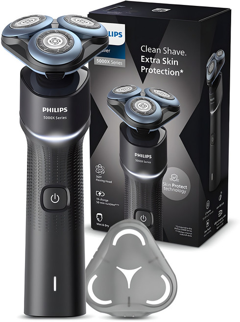 필립스 젠틀 쉐이버 5000X 시리즈 전기면도기, X5007/00, 딥 블랙