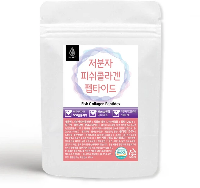 준코 저분자 피쉬 콜라겐 펩타이드 분말 [ 500달톤 ], 1개, 200g - 쿠팡