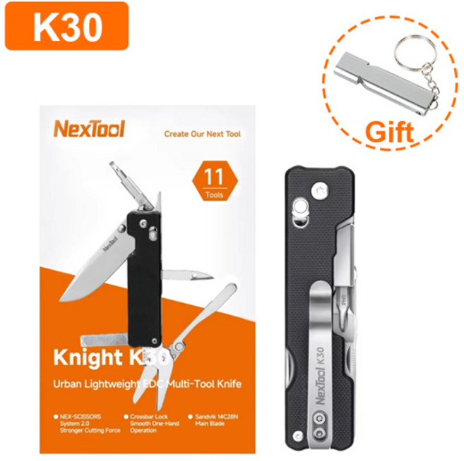NexTool Knight EDC 포켓 나이프 K30 11 in 멀티툴 아웃도어 폴딩 미니 휴대용 가위 핸드, 01 K30