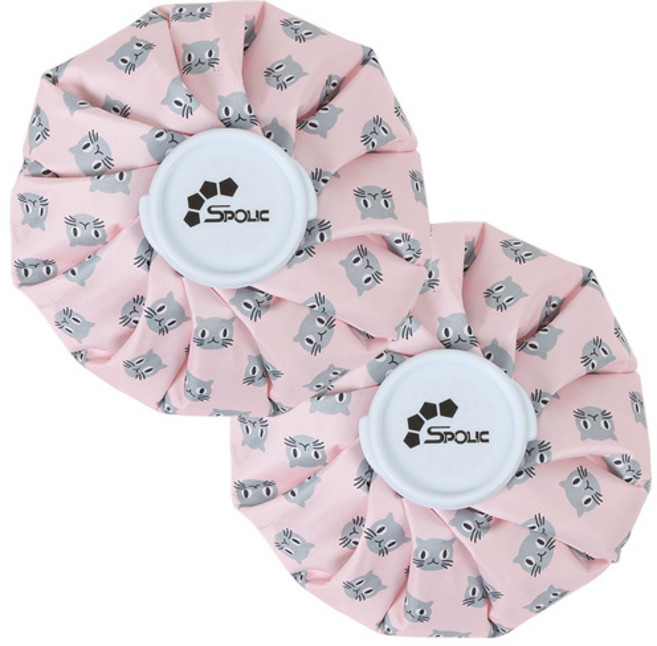 스폴릭 냉온 얼음 찜질 주머니, 2개, 핑크, M