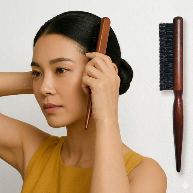 태현스토어 천연 돈모빗 슬릭번 헤어 브러쉬, 1개, 나무