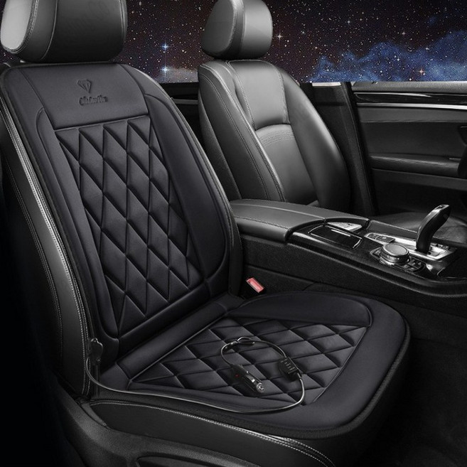 Vkkn 차량용온열시트 차량용열선시트 차량시트커버겨울용 자동차열선시트 차량용열선방석 겨울차량용방석전기 자동차전기방석 차량온열방석 차량열선방석 자동차열선방석 차량용전기방석, 2개, 블랙