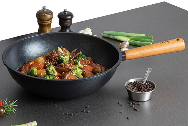 [슈퍼HOT][QUEEN SENSE] 퀸센스 CESSIN 아레나 블랙 인덕션 웍팬28cm, 상세 설명 참조, 1개, 단일사이즈