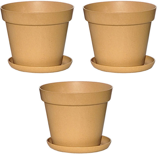 하우스홈 친환경소재 분갈이 목분화분 분갈이 인테리어 텃밭 큰화분 소형, 3개, 브라운 화분+받침대