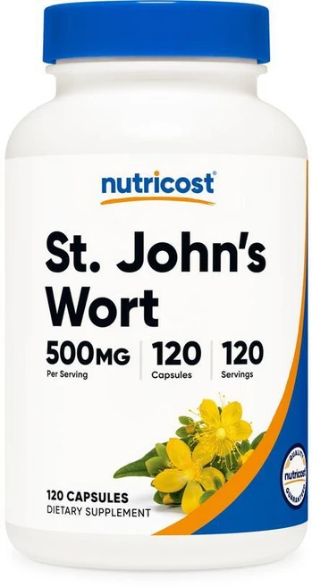 뉴트리코스트 세인트존스워트 캡슐 500mg 120정 비건 글루텐프리 GMO프리, Nutricost 세인트 존스 워트 캡슐 500mg 1, 1개 - 쿠팡