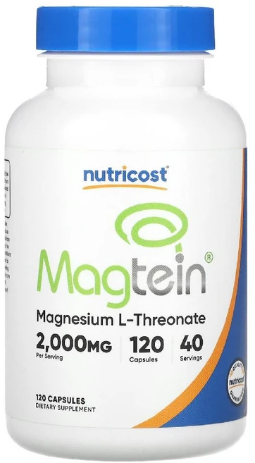 뉴트리코스트 Magtein 마그네슘 L-트레온산 캡슐 120정 - 쿠팡