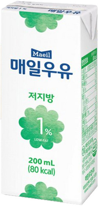 매일우유 멸균 저지방 1% 200ml, 18개