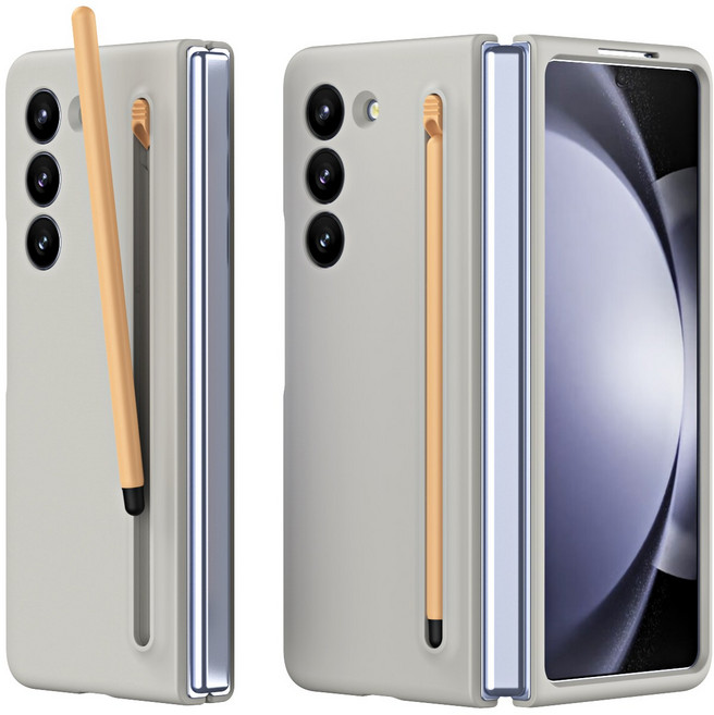 YINUO 갤럭시 Z 폴드3 4 5 6 슬림 케이스 커버 with S펜+액정보호 필림 일체형 휴대폰 케이스