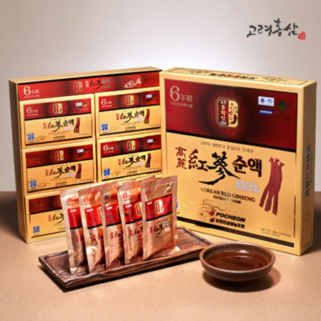 [고려홍삼] 고려홍삼순액 80ml x 60포 홍삼 홍삼스틱 홍삼액 홍삼농축액, 1박스