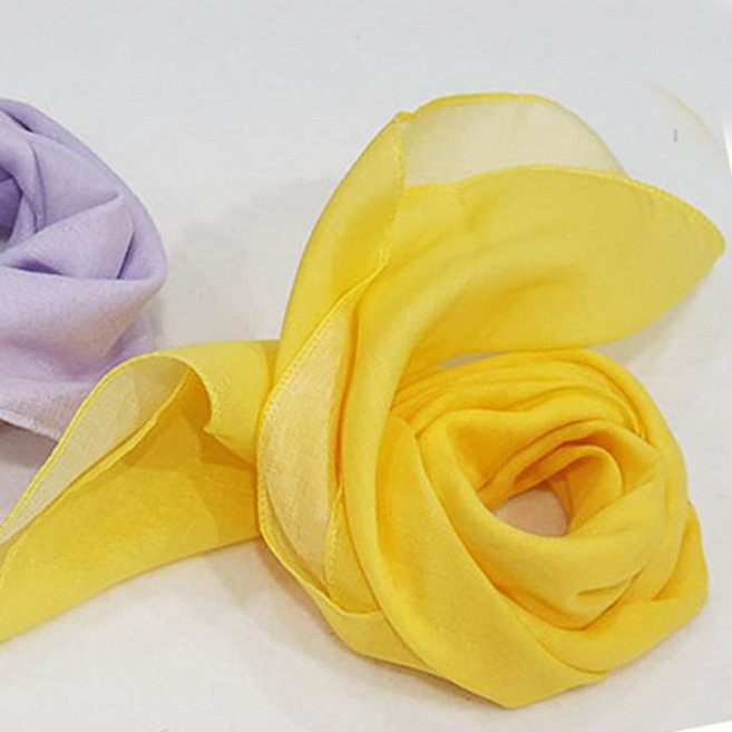 아사면 목 손수건 단색 무지 스카프 행사 단체