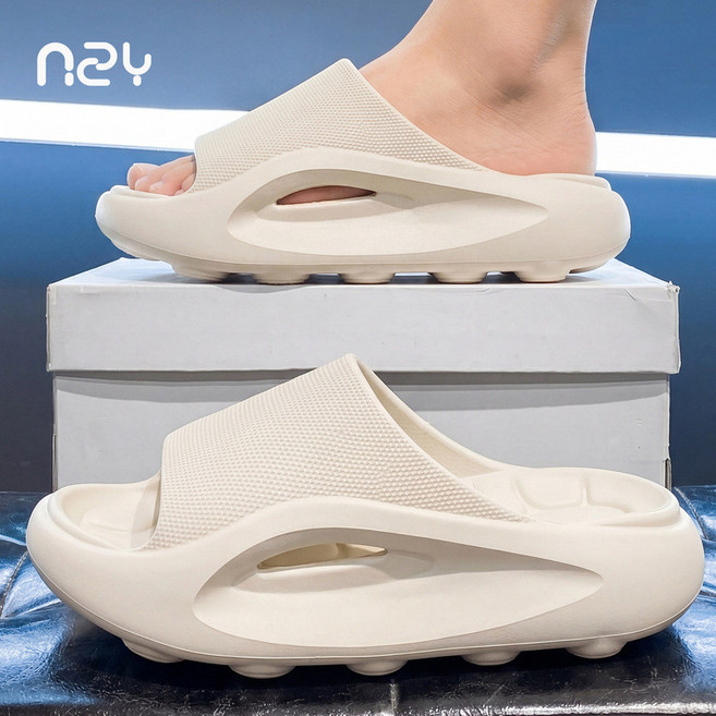 n2y 椰子拖鞋 軟底厚底防滑涼拖鞋, 米白,42-43
