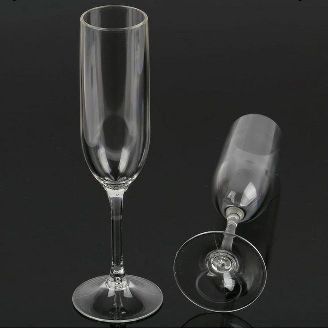 플라스틱 샴페인잔 7온스 210ml 캠핑용 가정용 업소용 고강도 PC 휴대용 화이트 스파클링 아이스 모엣샹동 돔페리뇽 블랑드 마니퓰랑, 1개