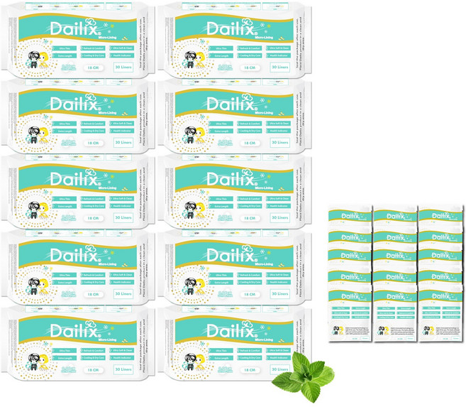 Dailix 涼感抑菌護墊 超薄 18CM 30片入 x 10包, 30片