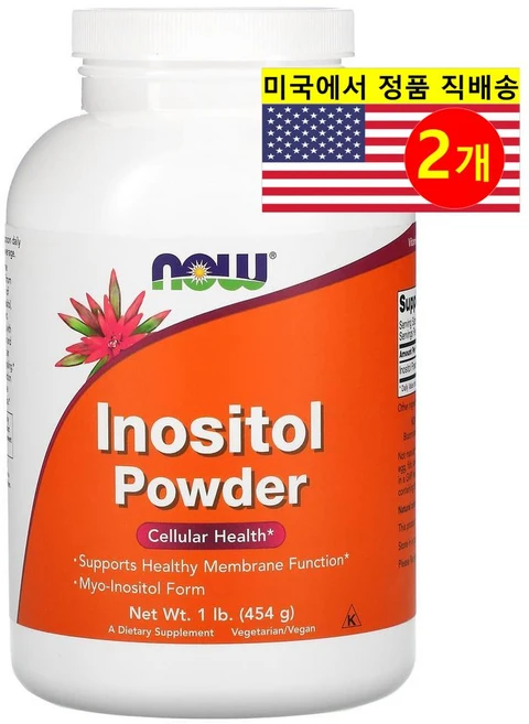 1+1 나우푸드 미오 이노시톨 730mg 파우더 분말 가루 454g, 2개 - 쿠팡