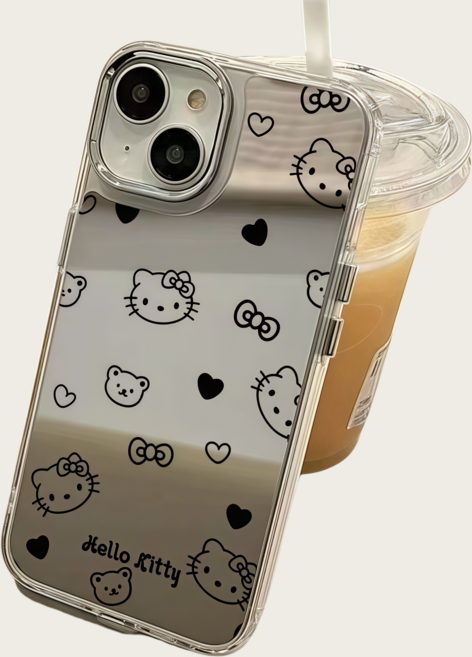 풀스크린 라인 키티 미러 갤럭시 S25울트라케이스