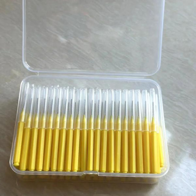 100 개상자 I 형 푸시 풀 치간 칫솔 0.6-1.5Mm 치아 사이 청소 구강 관리 치열 교정 I 모양 치실