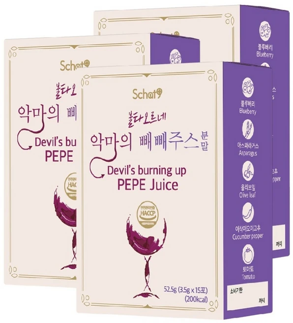 스캇나인 악마의 빼빼 주스 ABC 클렌즈 레시피 쥬스, 52.5g, 3개 - 쿠팡