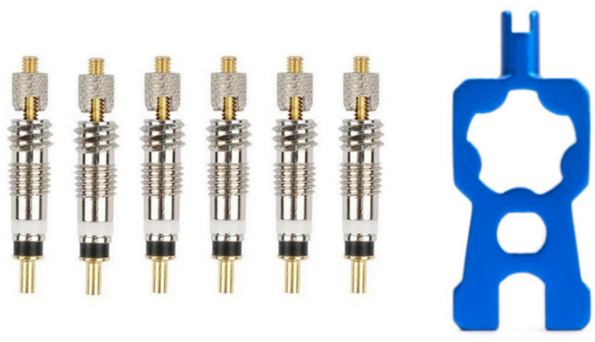 자전거 프레스타 밸브코어 6P + 분리 공구툴 1P 세트, 1개