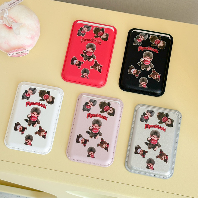 몬치치 맥세이프 카드 지갑 홀더 케이스 캐릭터 카드슬롯, 1개, 03. white