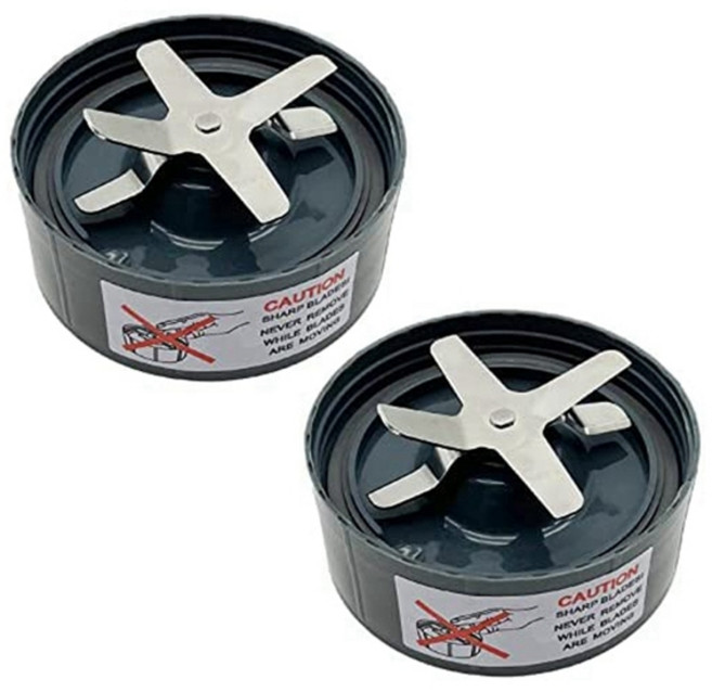 호환 믹서기 추출기 크로스 블레이드 교체 부품 NutriBullet 600W Pro 900W 시리즈 믹서기 2 팩, 01 graysilver