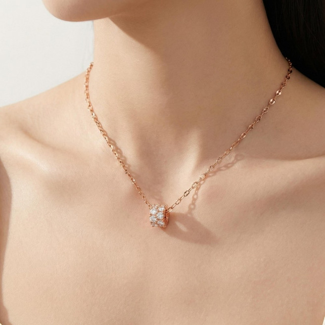 Youmi 14K 도금 반짝 포인트 실린더 목걸이 고급 데일리룩 추천 JP02