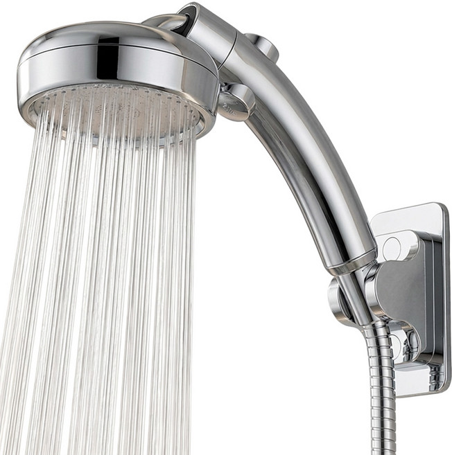 워터무드 플렉스 각도조절 와이드 샤워기 호텔식 레인샤워 온오프 기능, 실버, 1개